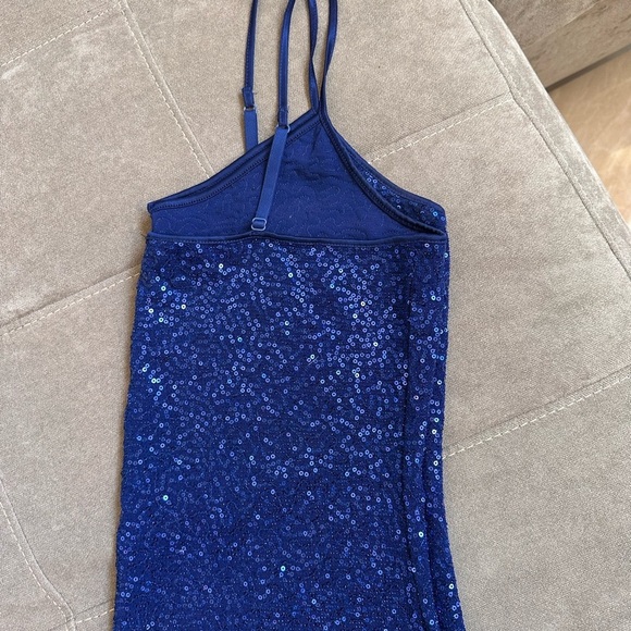 Express Royal Blue Patterned Blouse - Picture 8 of 12